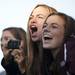 Birmingham Seaholm senior Mallory Wilberding and sophomore Heather Lee cheer during the division one award ceremony on Saturday. Birmingham Seaholm placed first. Daniel Brenner I AnnArbor.com